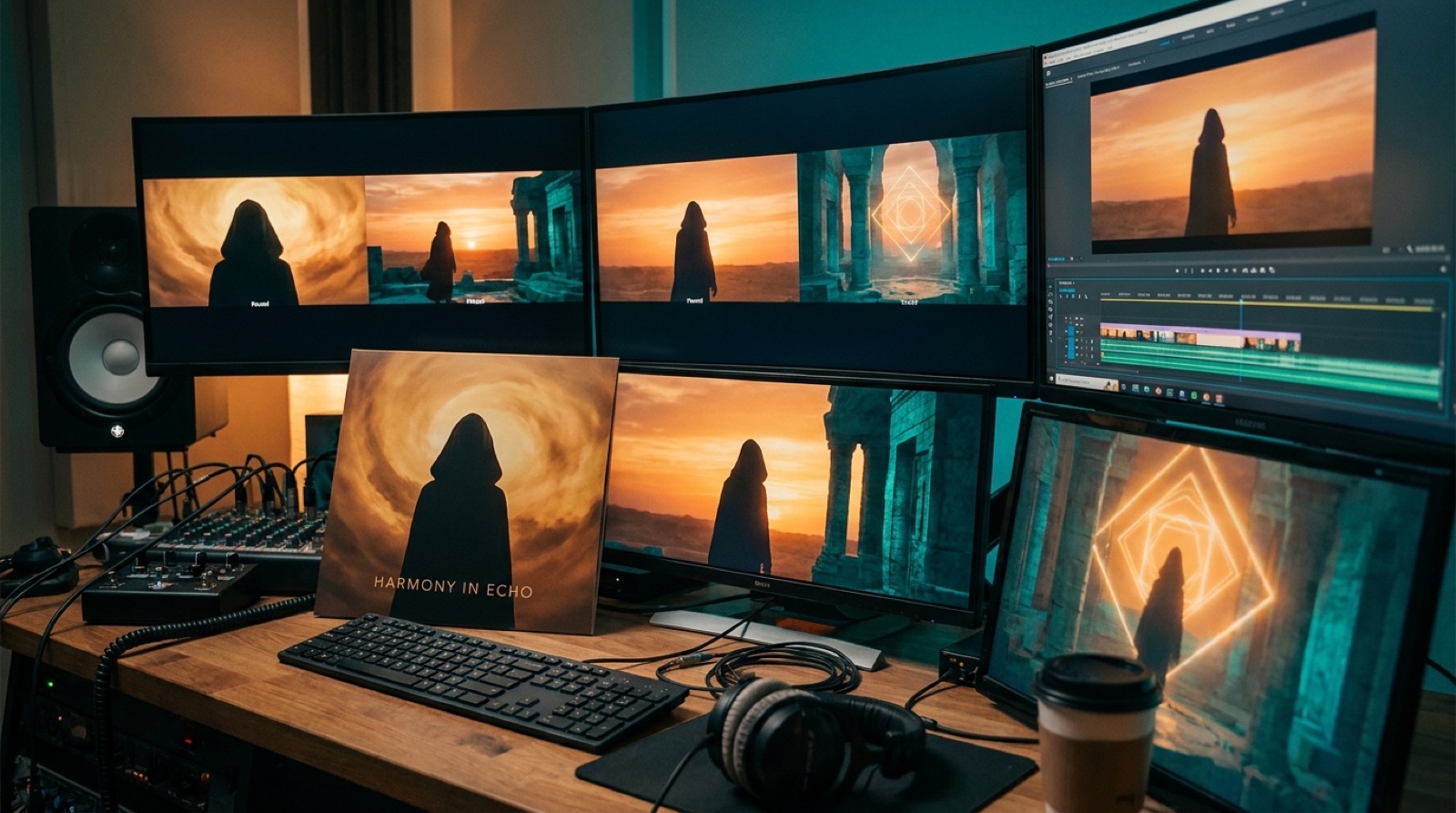 A music creator using one cover image as the visual anchor for a consistent AI music video sequence