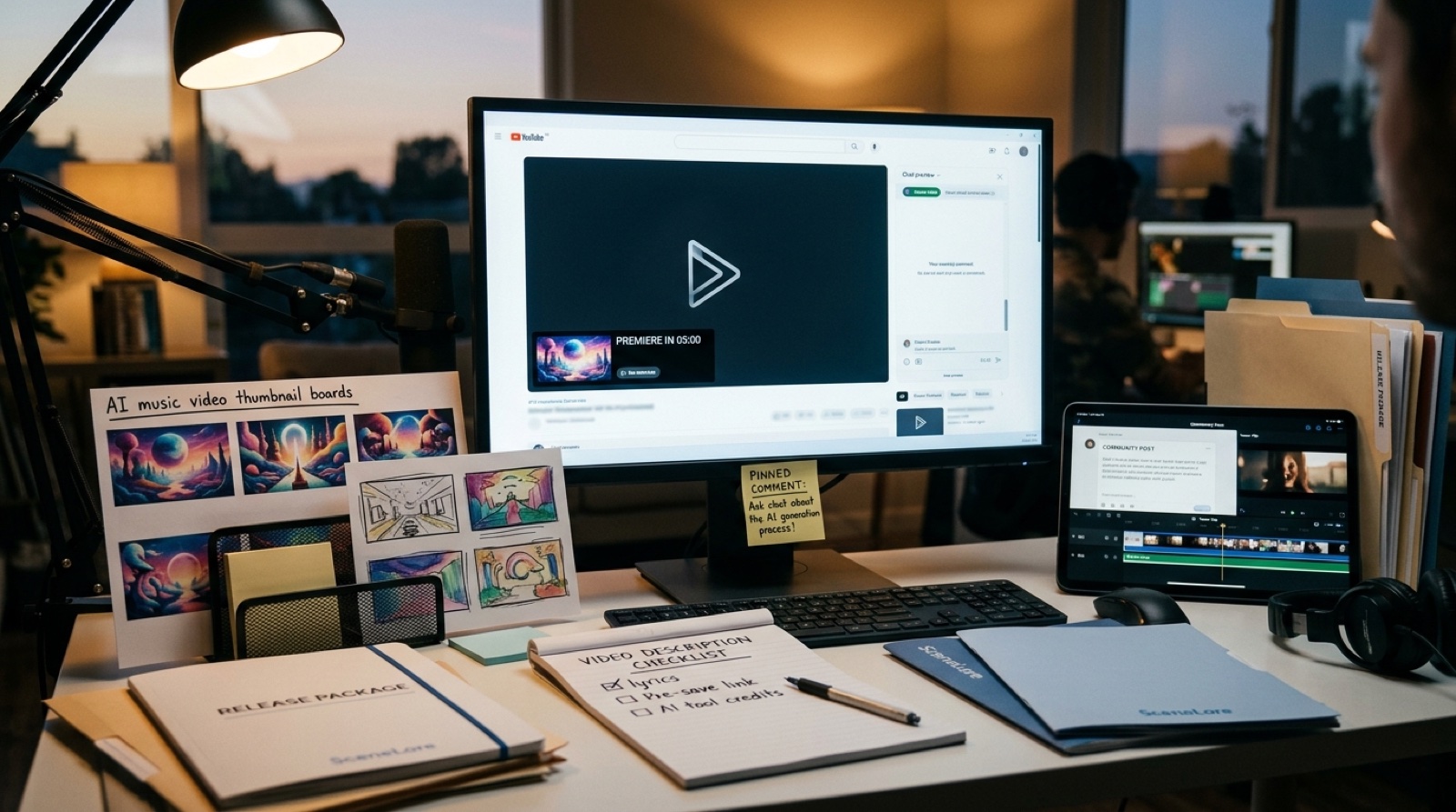 YouTube Premiere AI music release package thumbnail